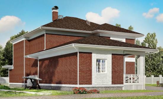 315-001-П Проект двухэтажного дома и гаражом, огромный домик из кирпича Заводоуковск | Проекты домов от House Expert