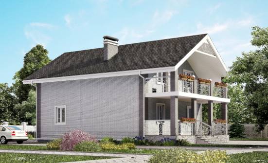 150-007-П Проект двухэтажного дома с мансардой, красивый загородный дом из керамзитобетонных блоков Тюмень | Проекты домов от House Expert