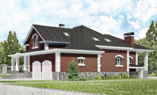 600-001-П Проект трехэтажного дома мансардой и гаражом, уютный дом из теплоблока Ялуторовск | Проекты домов от House Expert