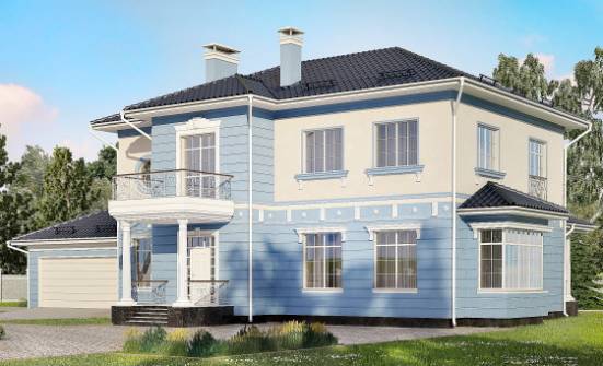 285-003-Л Проект двухэтажного дома и гаражом, большой дом из кирпича Тобольск | Проекты домов от House Expert