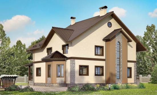 265-003-Л Проект двухэтажного дома, красивый дом из бризолита Тобольск | Проекты домов от House Expert