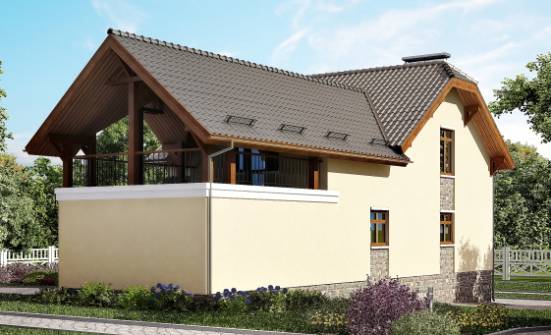 255-003-П Проект трехэтажного дома с мансардой, гараж, просторный загородный дом из арболита Ишим | Проекты домов от House Expert