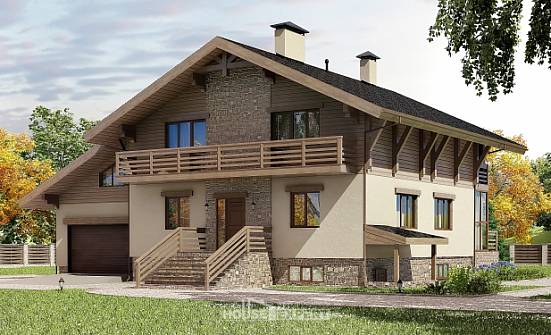 420-001-Л Проект трехэтажного дома с мансардой и гаражом, классический загородный дом из кирпича Заводоуковск | Проекты домов от House Expert