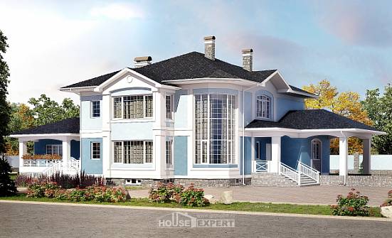 620-001-П Проект трехэтажного дома и гаражом, красивый домик из теплоблока Заводоуковск | Проекты домов от House Expert