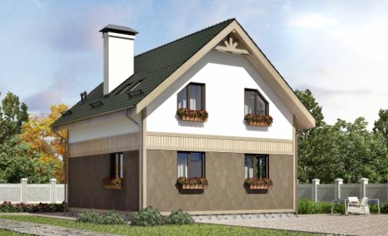 105-001-Л Проект двухэтажного дома мансардой, современный домик из газосиликатных блоков Тюмень | Проекты домов от House Expert