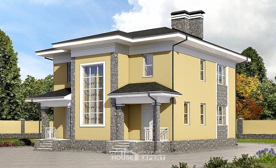 155-011-Л Проект двухэтажного дома, небольшой коттедж из керамзитобетонных блоков Ялуторовск | Проекты домов от House Expert