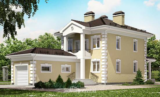 150-006-Л Проект двухэтажного дома и гаражом, современный коттедж из пеноблока Ялуторовск | Проекты домов от House Expert