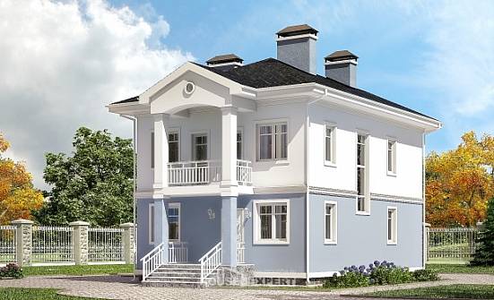 120-001-П Проект двухэтажного дома, простой коттедж из твинблока Заводоуковск | Проекты домов от House Expert