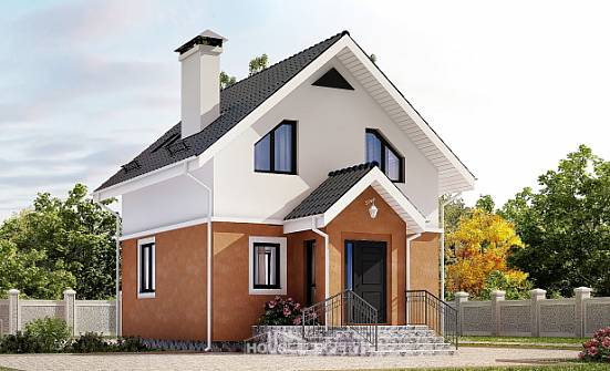 070-001-Л Проект двухэтажного дома с мансардным этажом, миниатюрный коттедж из теплоблока Ялуторовск | Проекты домов от House Expert