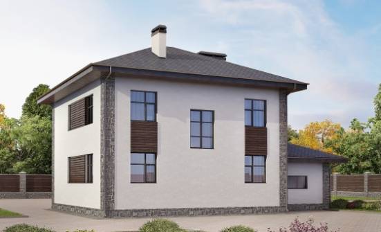 185-004-Л Проект двухэтажного дома, гараж, красивый коттедж из бризолита Тобольск | Проекты домов от House Expert