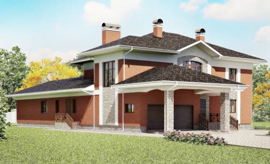 400-002-Л Проект двухэтажного дома, гараж, современный коттедж из кирпича Тобольск | Проекты домов от House Expert