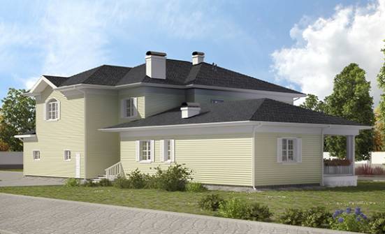 410-002-Л Проект двухэтажного дома и гаражом, красивый коттедж из пеноблока Тюмень | Проекты домов от House Expert