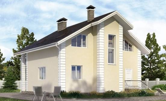 150-002-Л Проект двухэтажного дома с мансардой, гараж, красивый дом из блока Тобольск | Проекты домов от House Expert