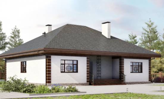 135-003-П Проект одноэтажного дома, классический загородный дом из бризолита Ялуторовск | Проекты домов от House Expert