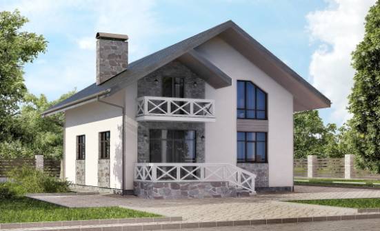 155-001-Л Проект двухэтажного дома с мансардой и гаражом, простой загородный дом из пеноблока Тюмень | Проекты домов от House Expert