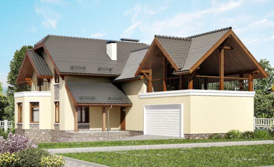 255-003-П Проект трехэтажного дома с мансардой, гараж, просторный загородный дом из арболита Ишим | Проекты домов от House Expert
