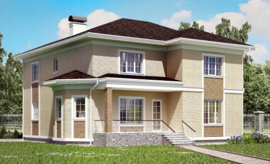 335-001-Л Проект двухэтажного дома, гараж, просторный загородный дом из кирпича Заводоуковск | Проекты домов от House Expert
