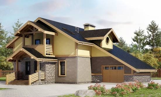180-011-П Проект двухэтажного дома с мансардным этажом, гараж, компактный дом из поризованных блоков Ишим | Проекты домов от House Expert
