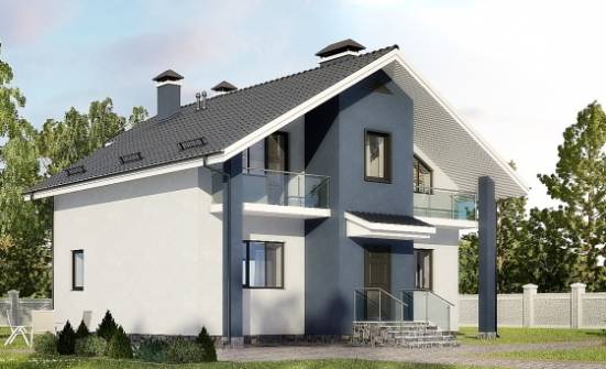 150-005-П Проект двухэтажного дома мансардный этаж, экономичный загородный дом из поризованных блоков Тобольск | Проекты домов от House Expert