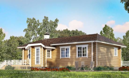 095-001-Л Проект одноэтажного дома, простой загородный дом из дерева Ишим | Проекты домов от House Expert