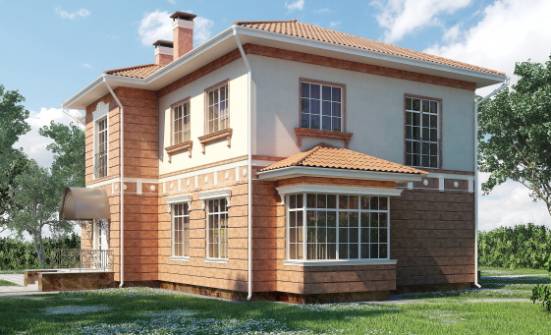 285-001-Л Проект двухэтажного дома, гараж, современный загородный дом из кирпича Ялуторовск | Проекты домов от House Expert