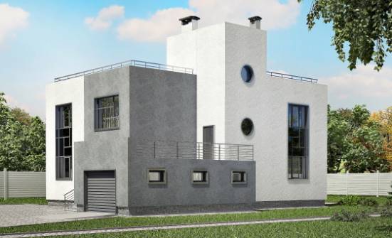 255-001-П Проект двухэтажного дома и гаражом, большой загородный дом из пеноблока Ишим | Проекты домов от House Expert
