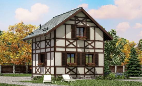 060-002-П Проект двухэтажного дома с мансардным этажом, миниатюрный домик из дерева Тюмень | Проекты домов от House Expert