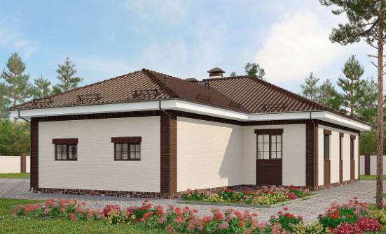 160-015-П Проект одноэтажного дома, гараж, недорогой загородный дом из твинблока Тобольск | Проекты домов от House Expert