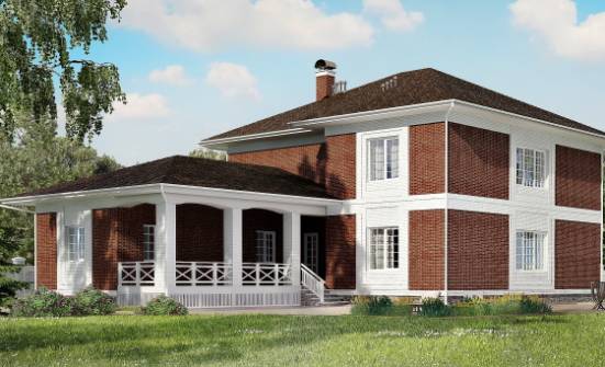 315-001-П Проект двухэтажного дома и гаражом, огромный домик из кирпича Заводоуковск | Проекты домов от House Expert