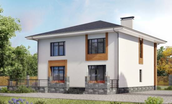 180-015-П Проект двухэтажного дома, доступный коттедж из поризованных блоков Тобольск | Проекты домов от House Expert