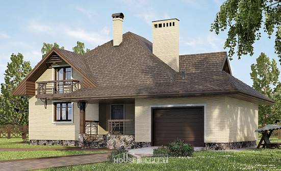 275-003-П Проект двухэтажного дома с мансардным этажом и гаражом, классический домик из кирпича Ишим | Проекты домов от House Expert