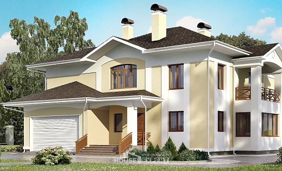 375-002-Л Проект двухэтажного дома и гаражом, современный домик из кирпича Тобольск | Проекты домов от House Expert