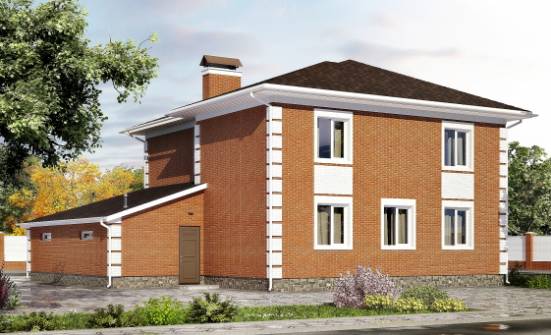 220-004-Л Проект двухэтажного дома, гараж, уютный загородный дом из кирпича Тюмень | Проекты домов от House Expert