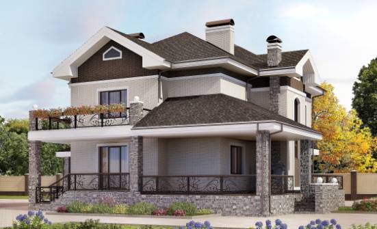365-001-Л Проект трехэтажного дома и гаражом, большой загородный дом из кирпича Ишим | Проекты домов от House Expert