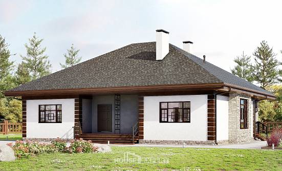 135-003-П Проект одноэтажного дома, классический загородный дом из бризолита Ялуторовск | Проекты домов от House Expert