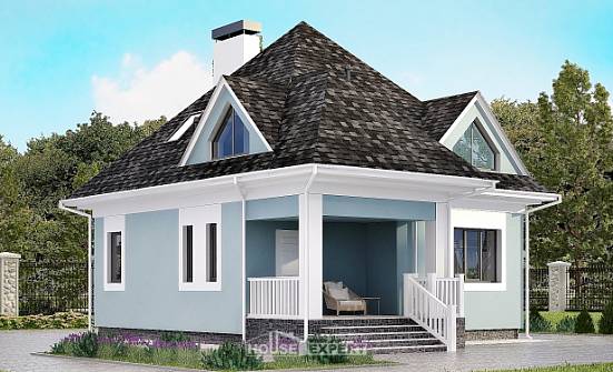 110-001-Л Проект двухэтажного дома с мансардой, компактный загородный дом из твинблока Ишим | Проекты домов от House Expert