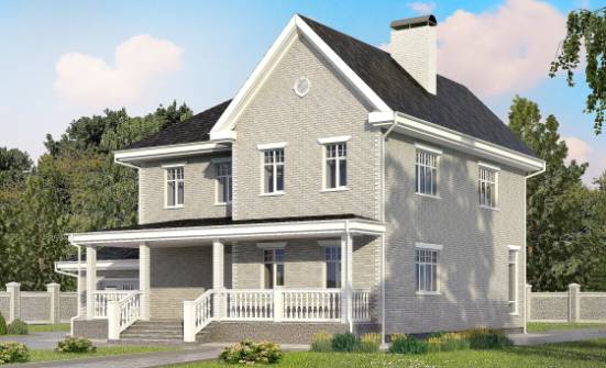 190-001-Л Проект двухэтажного дома, гараж, современный загородный дом из кирпича Тобольск | Проекты домов от House Expert