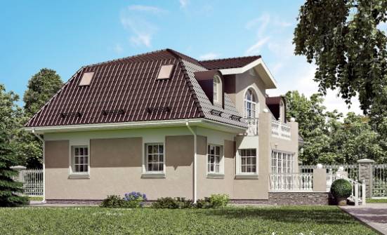 210-001-Л Проект двухэтажного дома с мансардой, красивый загородный дом из твинблока Тюмень | Проекты домов от House Expert