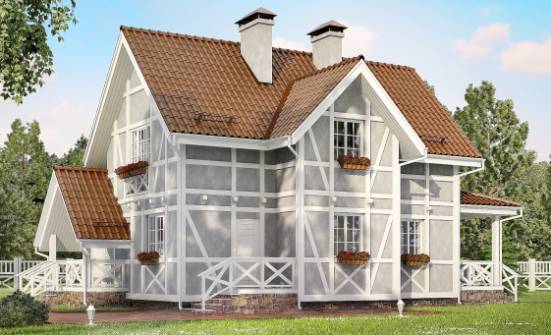 160-003-Л Проект двухэтажного дома мансардой, уютный загородный дом из теплоблока Ишим | Проекты домов от House Expert