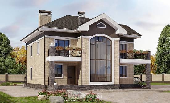 200-006-П Проект двухэтажного дома, просторный коттедж из кирпича Ялуторовск | Проекты домов от House Expert