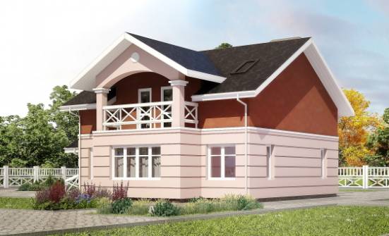 155-009-Л Проект двухэтажного дома мансардой, доступный коттедж из арболита Ишим | Проекты домов от House Expert