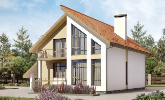 170-009-П Проект двухэтажного дома мансардный этаж, гараж, доступный дом из бризолита Заводоуковск | Проекты домов от House Expert