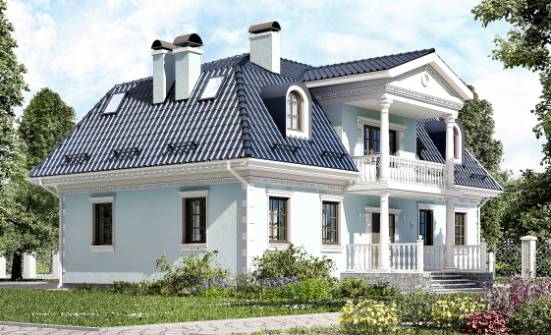 210-004-Л Проект двухэтажного дома мансардный этаж, уютный загородный дом из керамзитобетонных блоков Тобольск | Проекты домов от House Expert