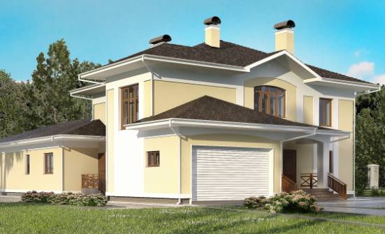 375-002-Л Проект двухэтажного дома и гаражом, современный домик из кирпича Тобольск | Проекты домов от House Expert