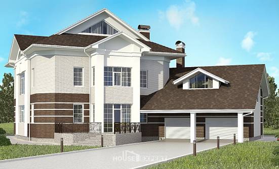410-001-П Проект двухэтажного дома и гаражом, большой загородный дом из кирпича Тобольск | Проекты домов от House Expert