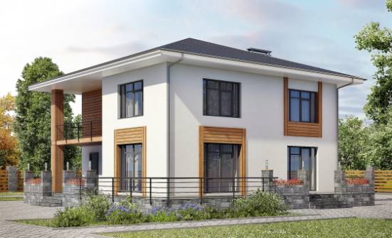 180-015-П Проект двухэтажного дома, доступный коттедж из поризованных блоков Тобольск | Проекты домов от House Expert