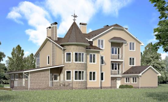 555-001-Л Проект трехэтажного дома с мансардным этажом и гаражом, уютный загородный дом из блока Тюмень | Проекты домов от House Expert