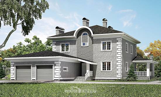 245-004-Л Проект двухэтажного дома и гаражом, уютный загородный дом из кирпича Ишим | Проекты домов от House Expert