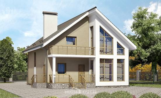 170-006-Л Проект двухэтажного дома мансардный этаж, бюджетный дом из керамзитобетонных блоков Заводоуковск | Проекты домов от House Expert