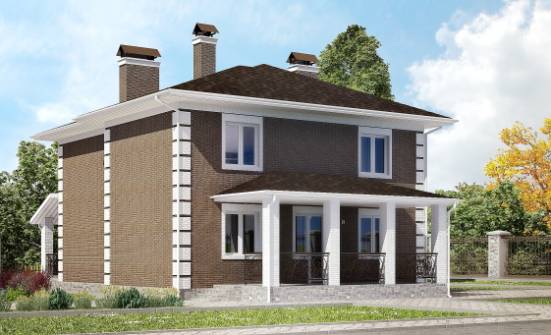 185-002-П Проект двухэтажного дома, бюджетный коттедж из блока Тобольск | Проекты домов от House Expert